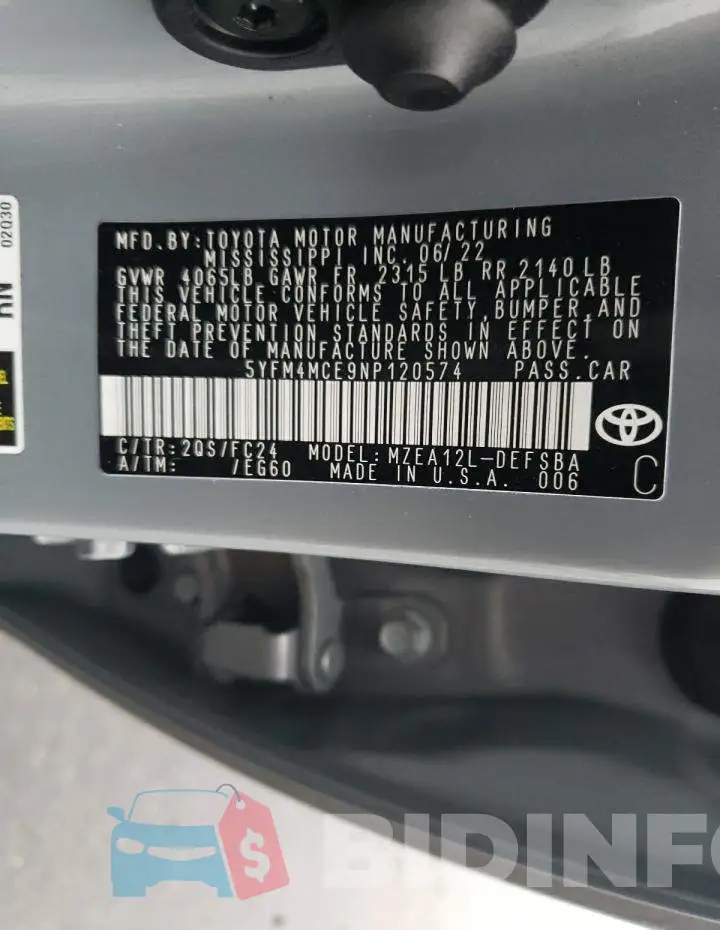 5YFM4MCE9NP120574 Photo# 13