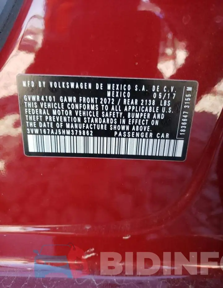 3VW167AJ5HM379862 Photo# 12