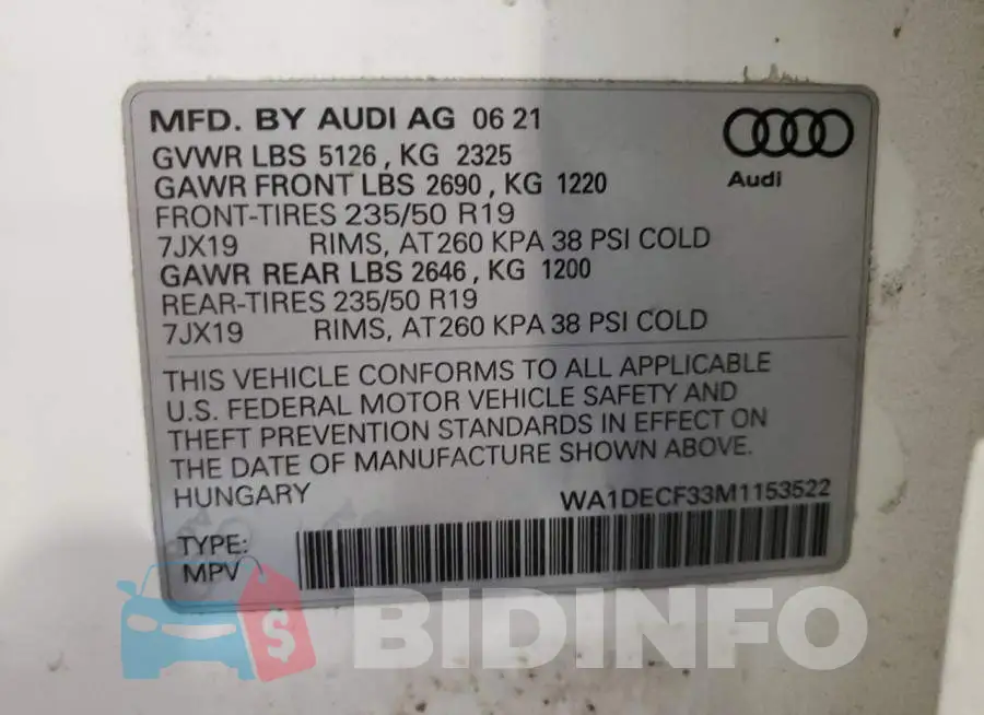 WA1DECF33M1153522 Photo# 12