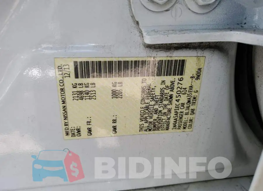 1N4AA5AP1EC450276 Photo# 12