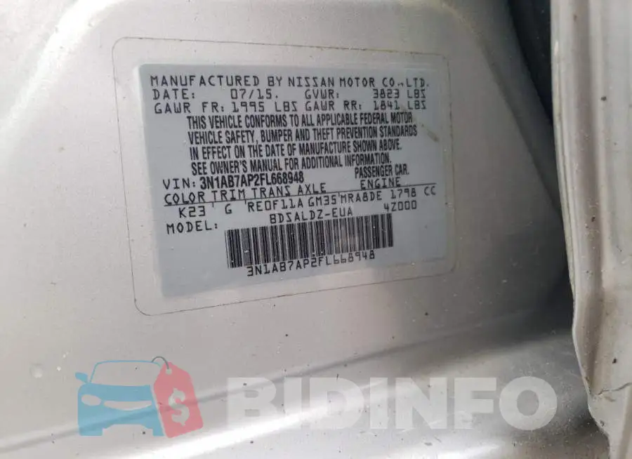 3N1AB7AP2FL668948 Photo# 12