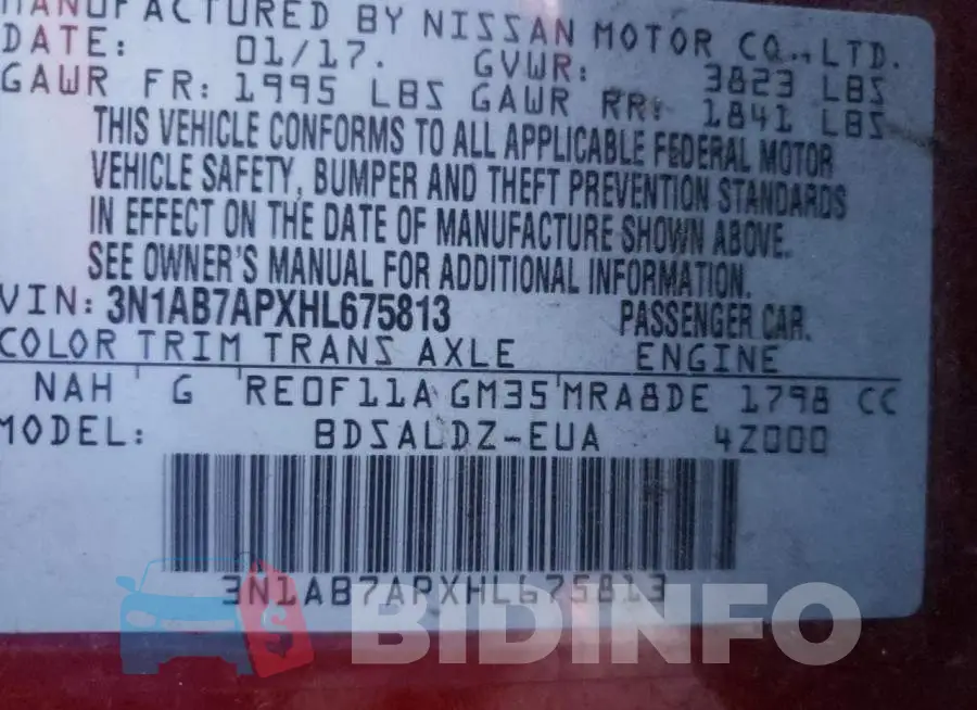 3N1AB7APXHL675813 Photo# 12