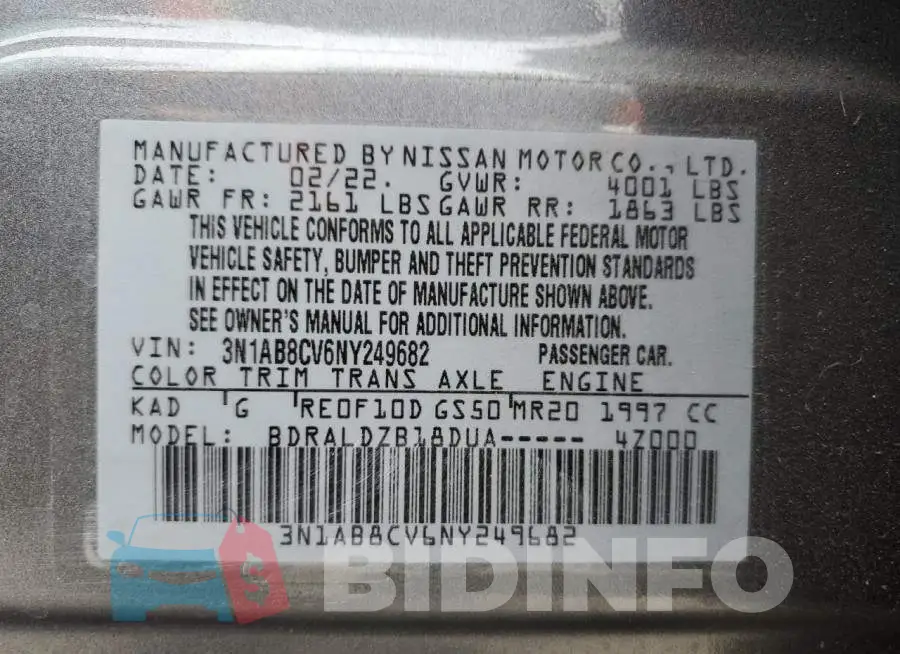3N1AB8CV6NY249682 Photo# 12