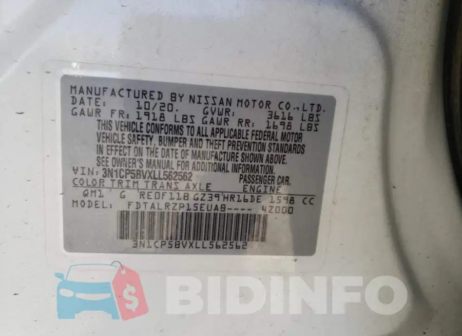 3N1CP5BVXLL562562 Photo# 12