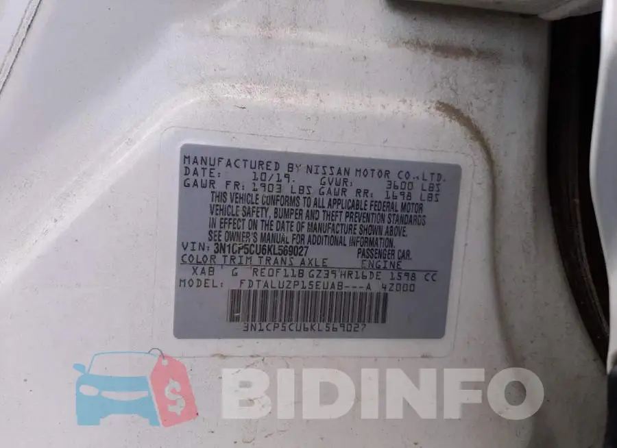 3N1CP5CU6KL569027 Photo# 13