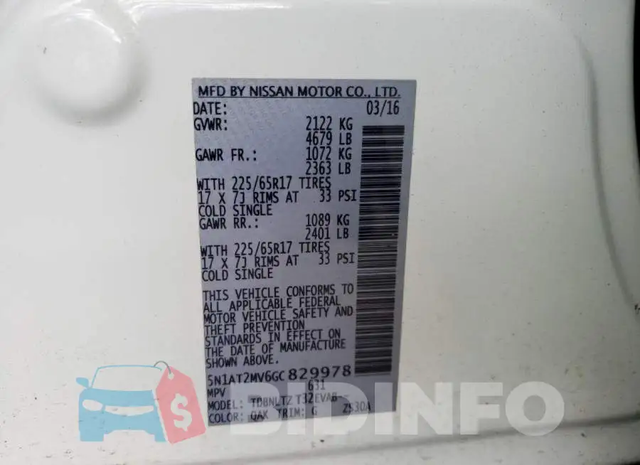 5N1AT2MV6GC829978 Photo# 14