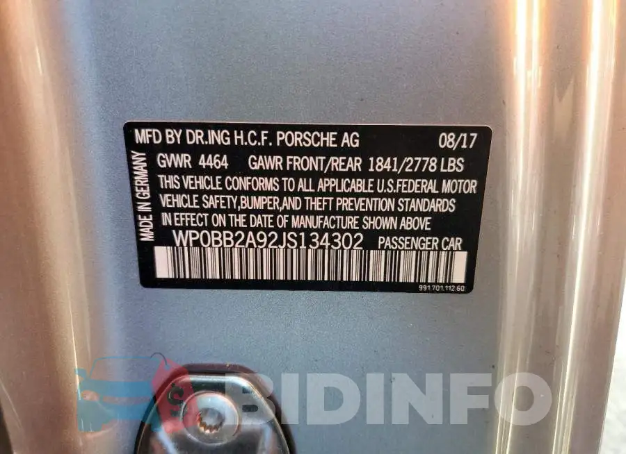 WP0BB2A92JS134302 Photo# 12