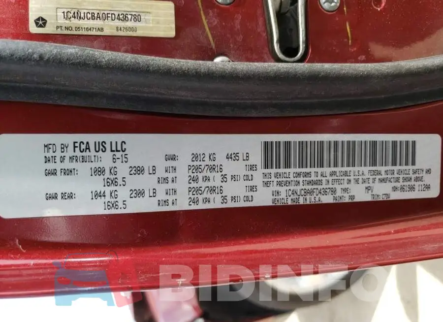 1C4NJCBA0FD436780 Photo# 13