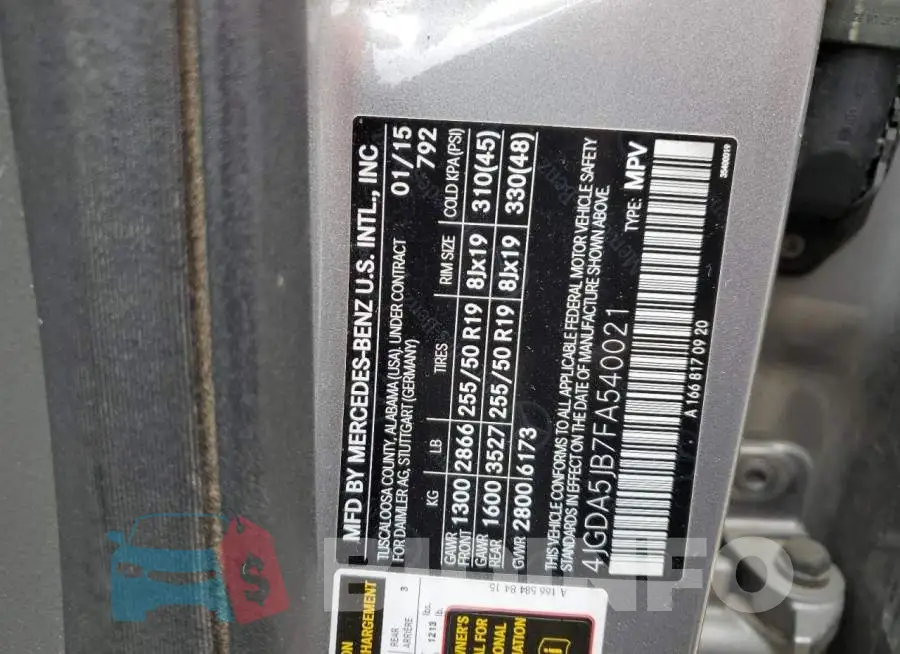 4JGDA5JB7FA540021 Photo# 14