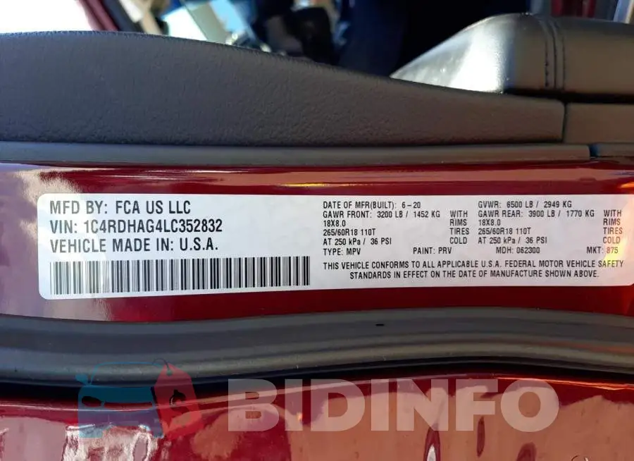 1C4RDHAG4LC352832 Photo# 13