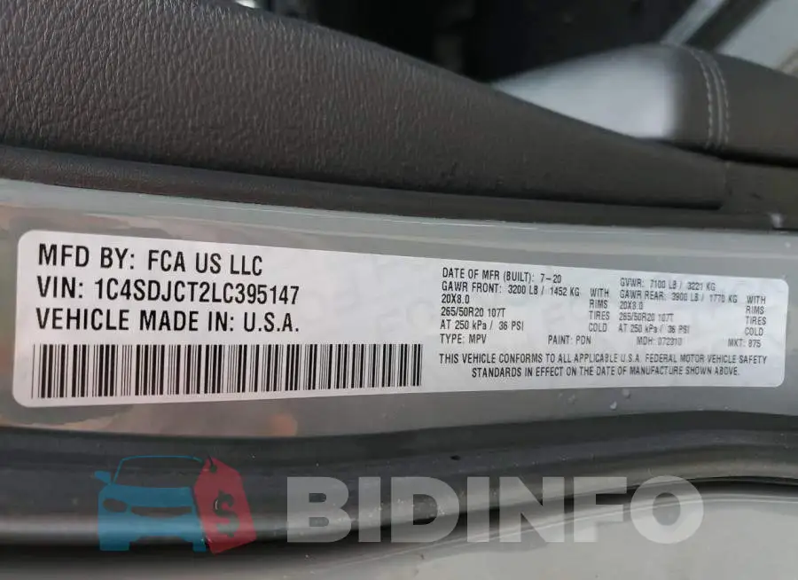 1C4SDJCT2LC395147 Photo# 13