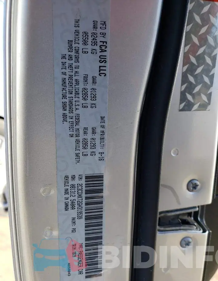 2C3CDXKT2GH319539 Photo# 12
