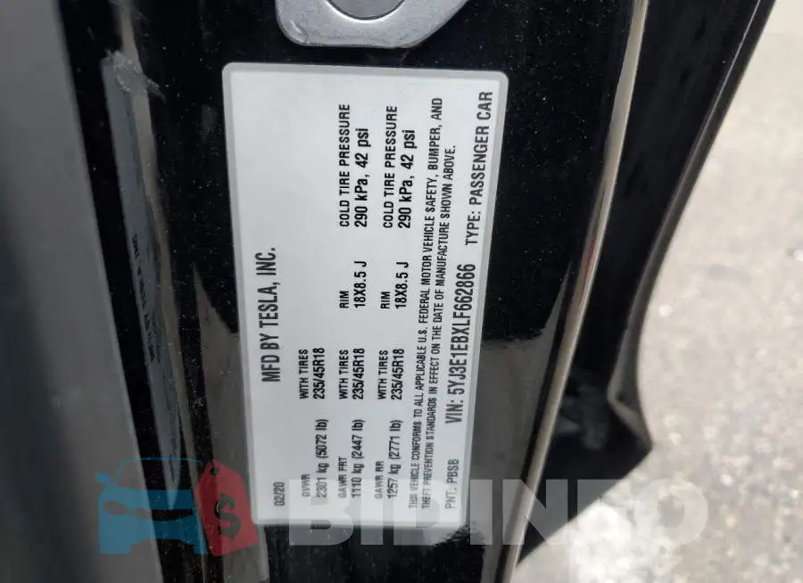 5YJ3E1EBXLF662866 Photo# 12