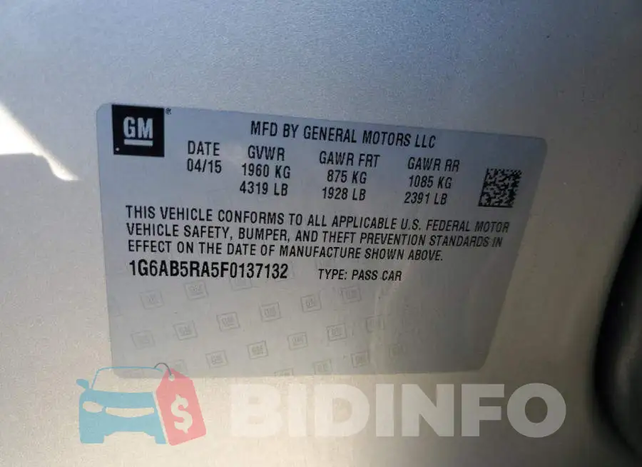 1G6AB5RA5F0137132 Photo# 12