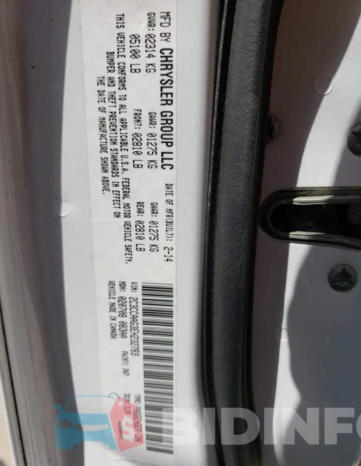2C3CCAAG3EH232783 Photo# 12