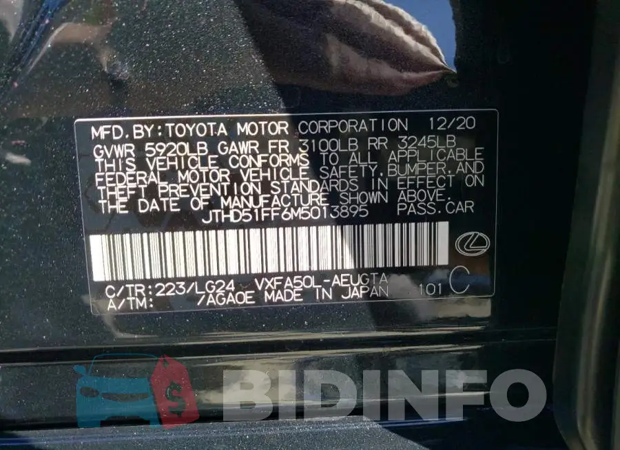 JTHD51FF6M5013895 Photo# 12
