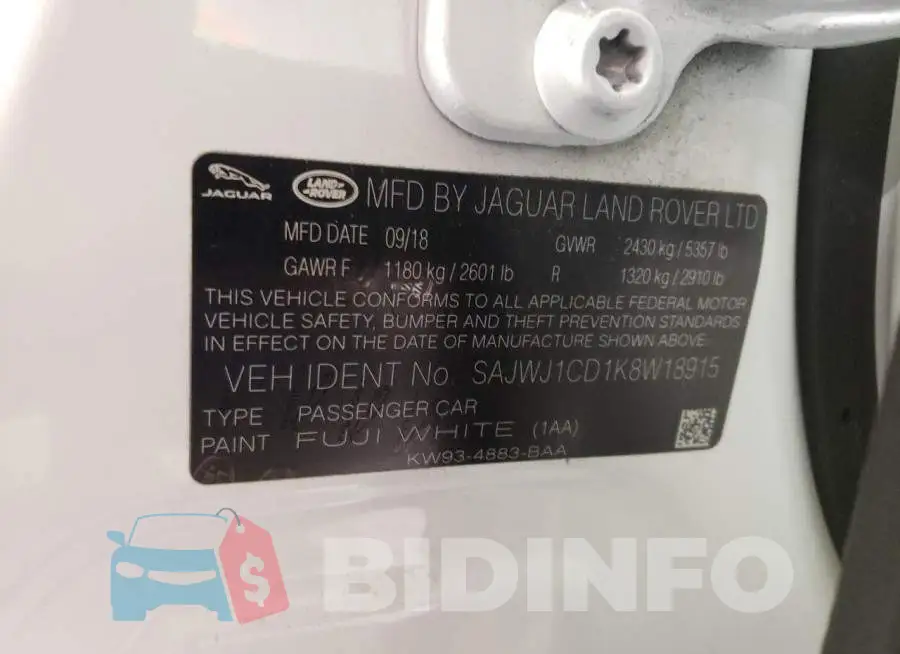 SAJWJ1CD1K8W18915 Photo# 13