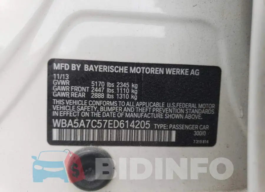 WBA5A7C57ED614205 Photo# 12