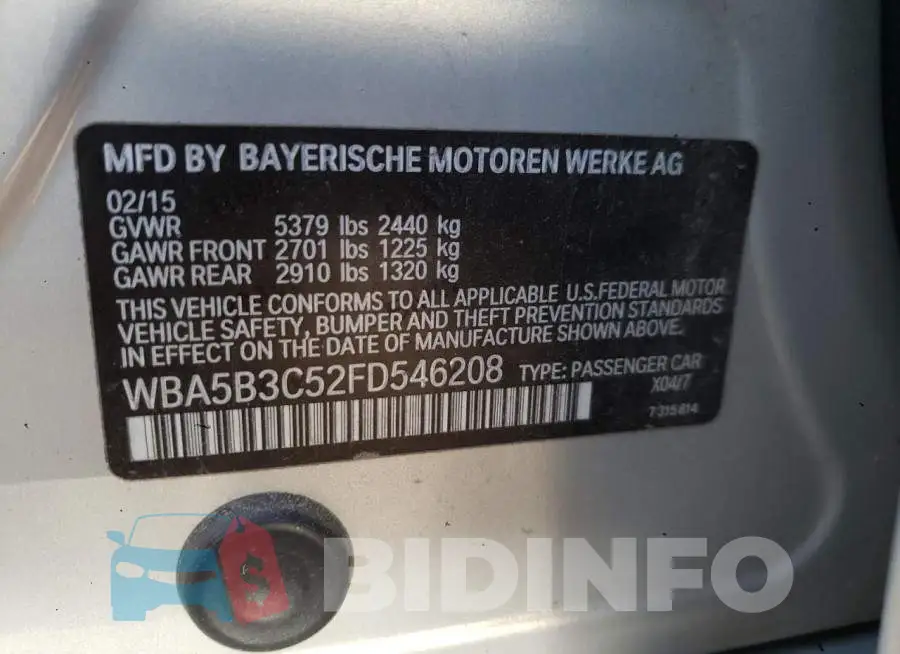 WBA5B3C52FD546208 Photo# 12