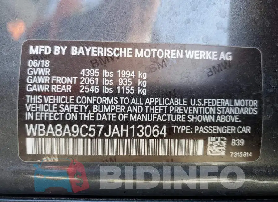 WBA8A9C57JAH13064 Photo# 13