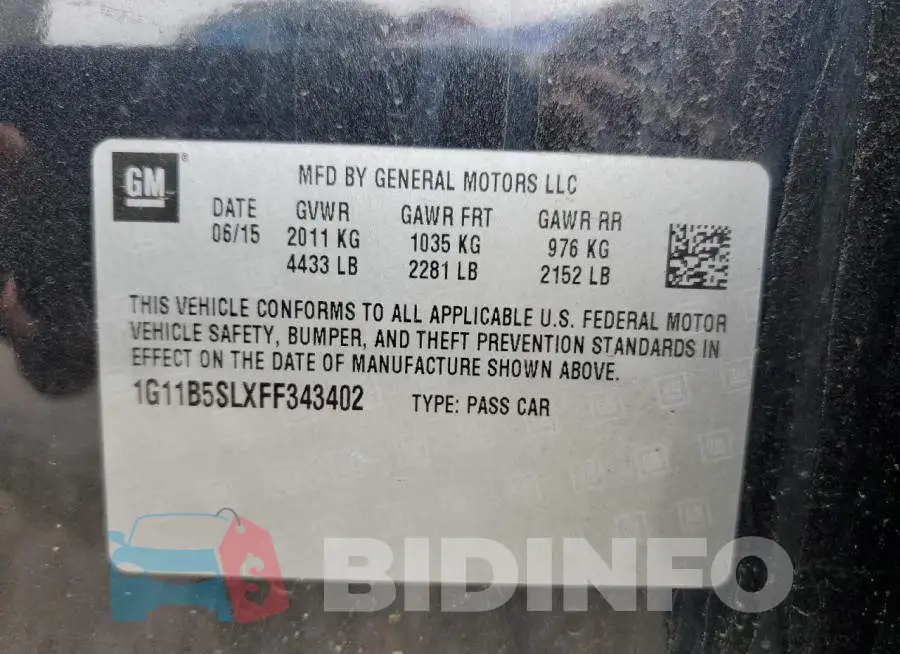 1G11B5SLXFF343402 Photo# 12