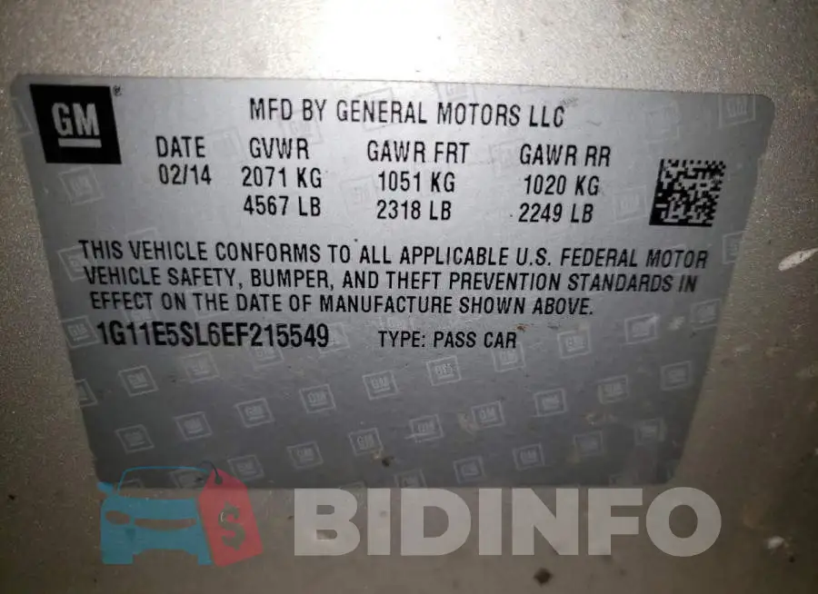 1G11E5SL6EF215549 Photo# 12