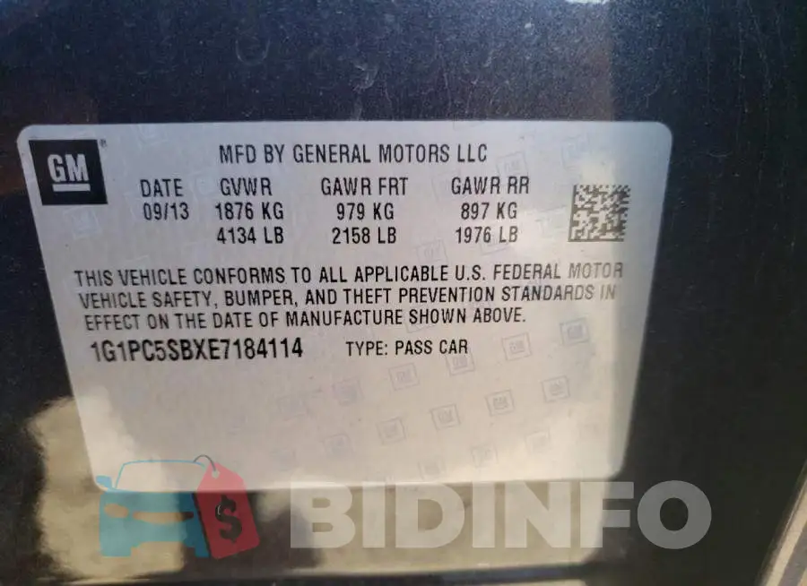 1G1PC5SBXE7184114 Photo# 13