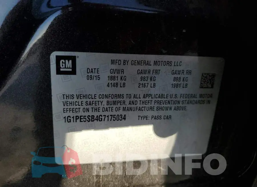 1G1PE5SB4G7175034 Photo# 12