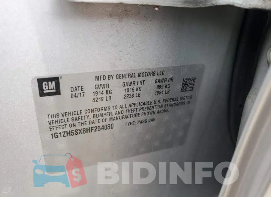 1G1ZH5SX8HF254080 Photo# 12