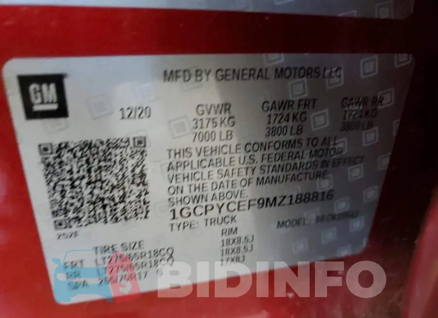 1GCPYCEF9MZ188816 Photo# 12