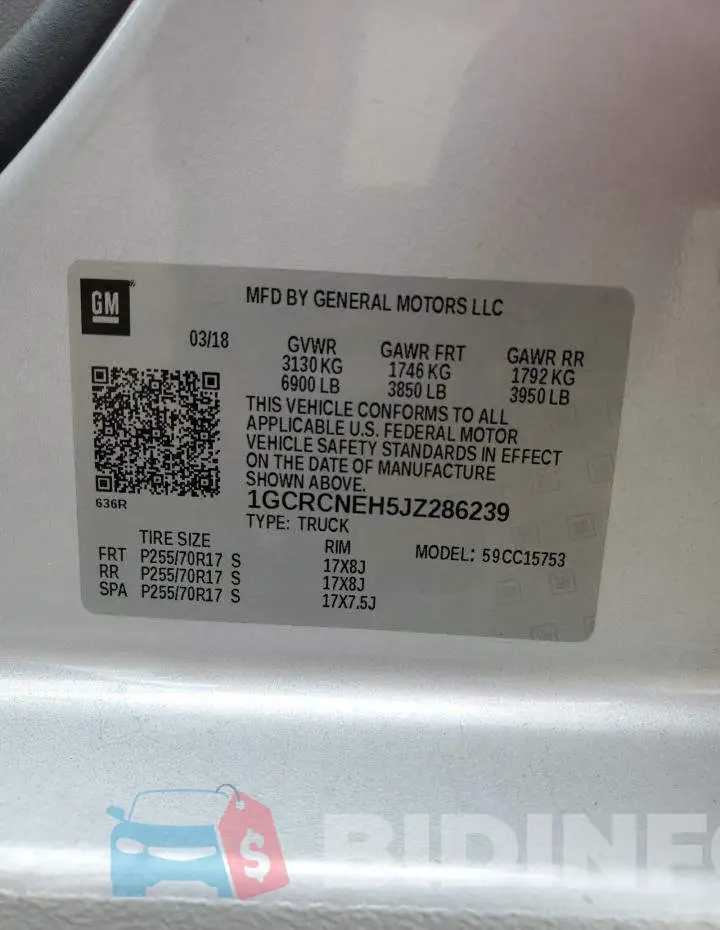 1GCRCNEH5JZ286239 Photo# 12