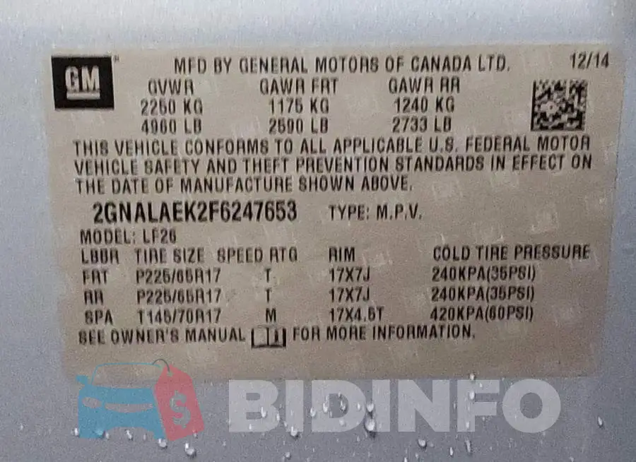 2GNALAEK2F6247653 Photo# 14