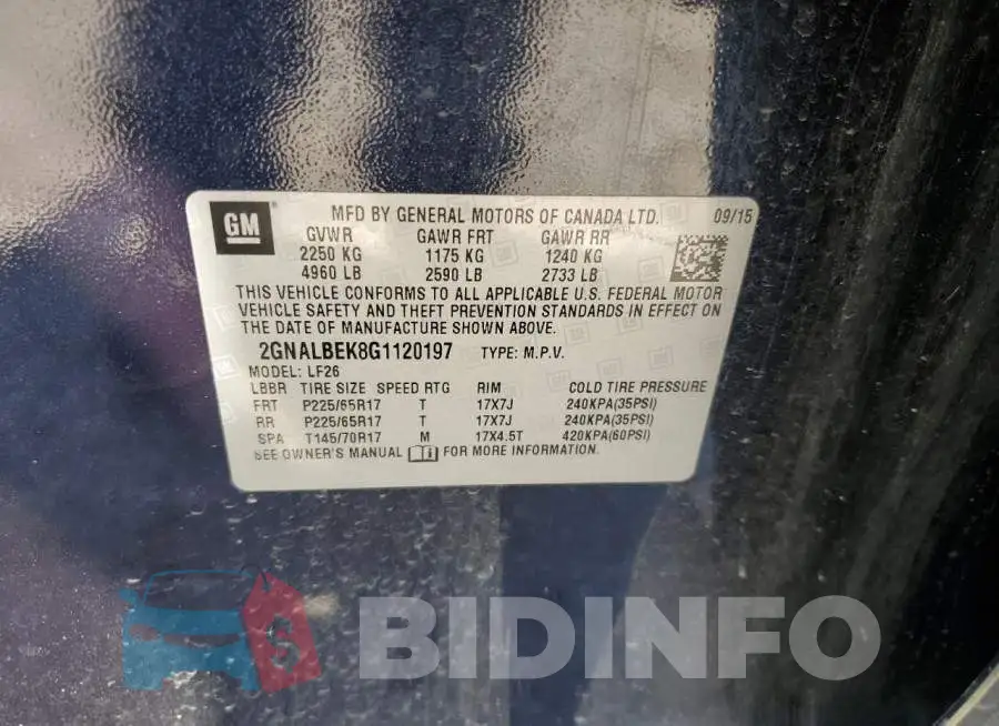 2GNALBEK8G1120197 Photo# 13