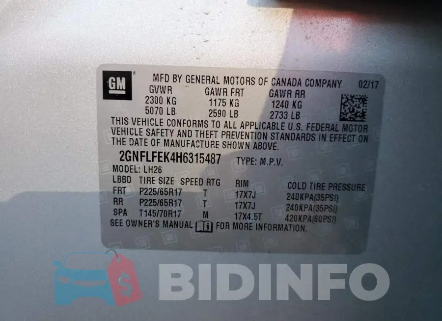 2GNFLFEK4H6315487 Photo# 12