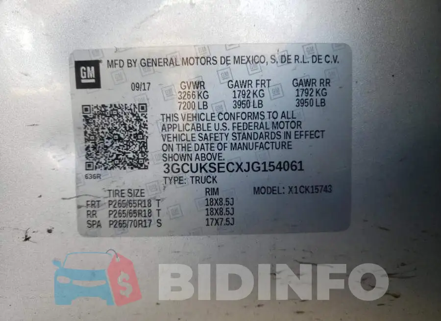 3GCUKSECXJG154061 Photo# 12