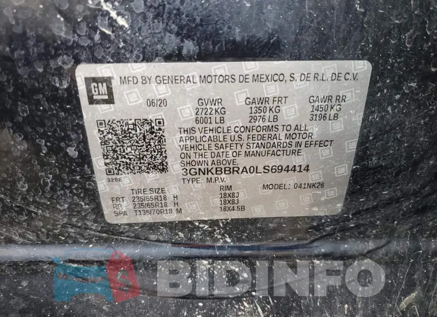 3GNKBBRA0LS694414 Photo# 14