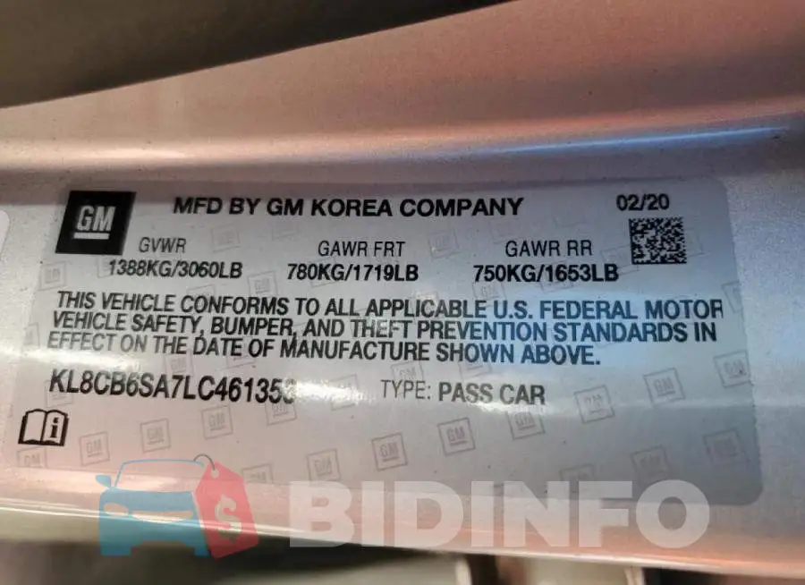 KL8CB6SA7LC461353 Photo# 12