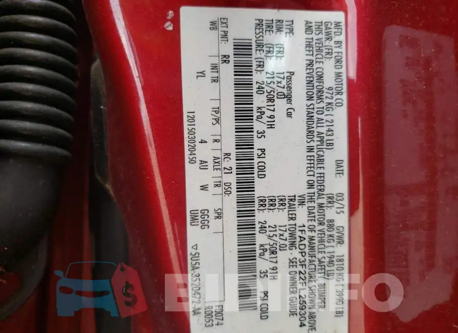 1FADP3F22FL259304 Photo# 12