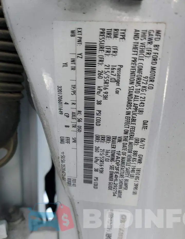 1FADP3FE4HL292754 Photo# 12