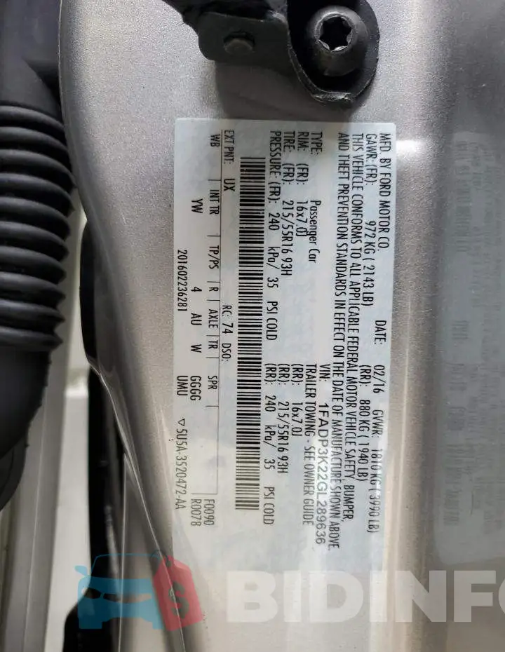 1FADP3K22GL289636 Photo# 12