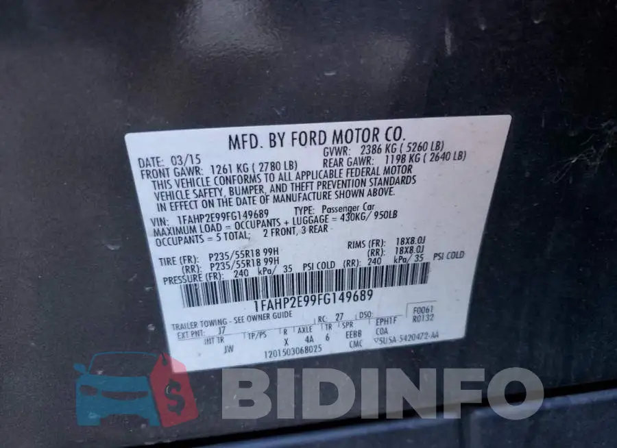 1FAHP2E99FG149689 Photo# 12