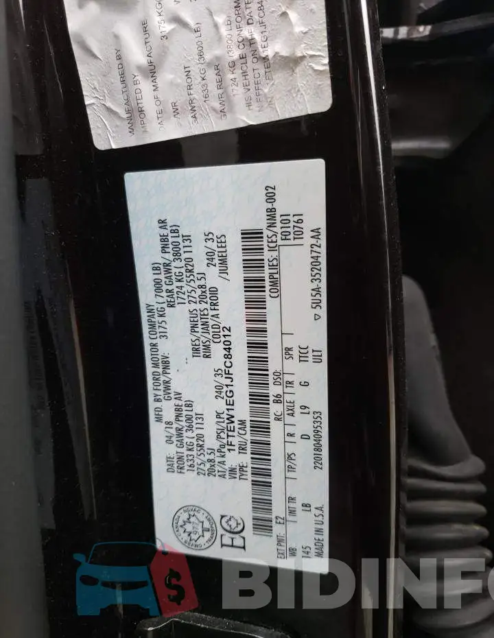 1FTEW1EG1JFC84012 Photo# 12
