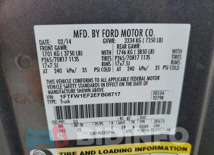 1FTFW1EF2EFB08717 Photo# 12