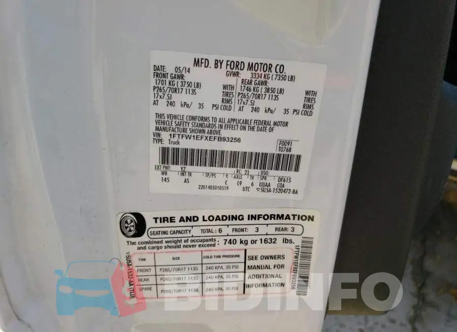 1FTFW1EFXEFB93256 Photo# 12