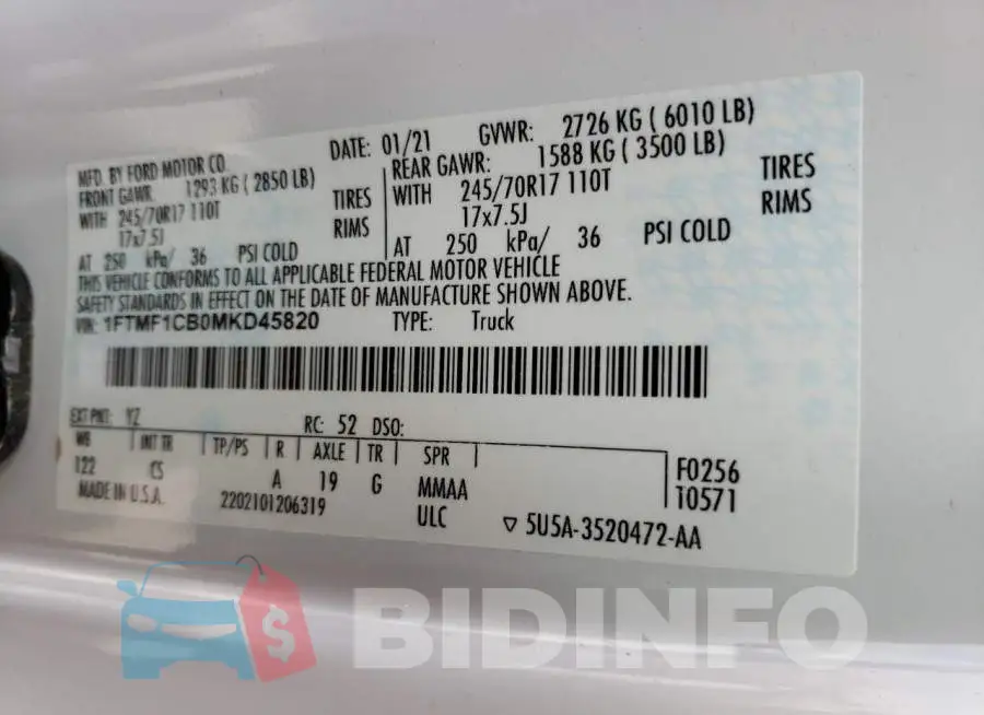1FTMF1CB0MKD45820 Photo# 12