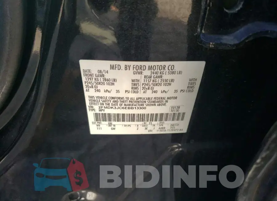 2FMDK3JC6EBB13300 Photo# 12