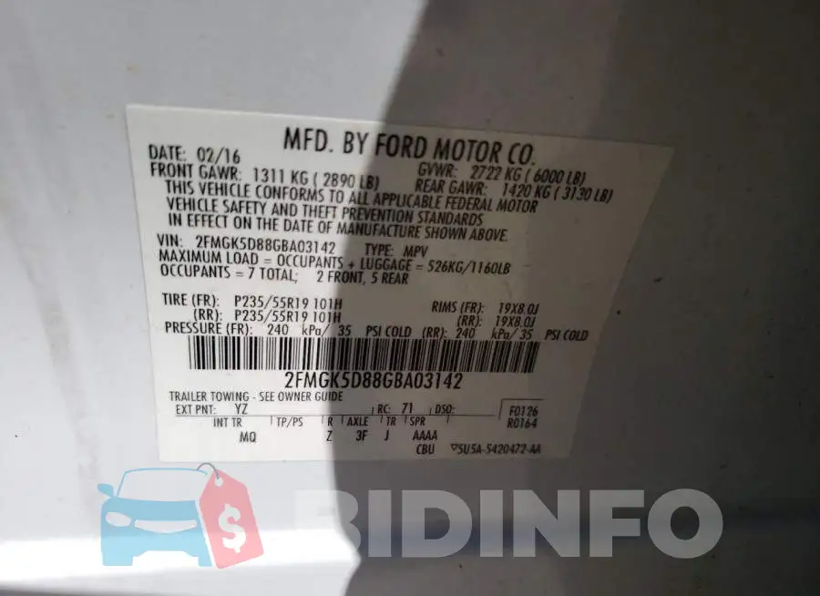 2FMGK5D88GBA03142 Photo# 12