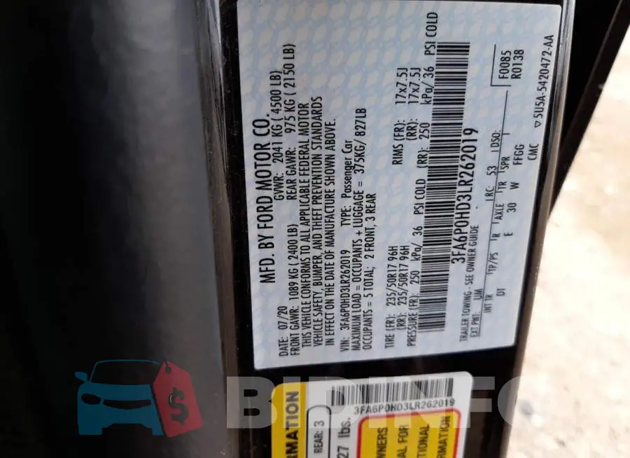 3FA6P0HD3LR262019 Photo# 12