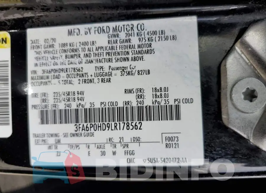 3FA6P0HD9LR178562 Photo# 12