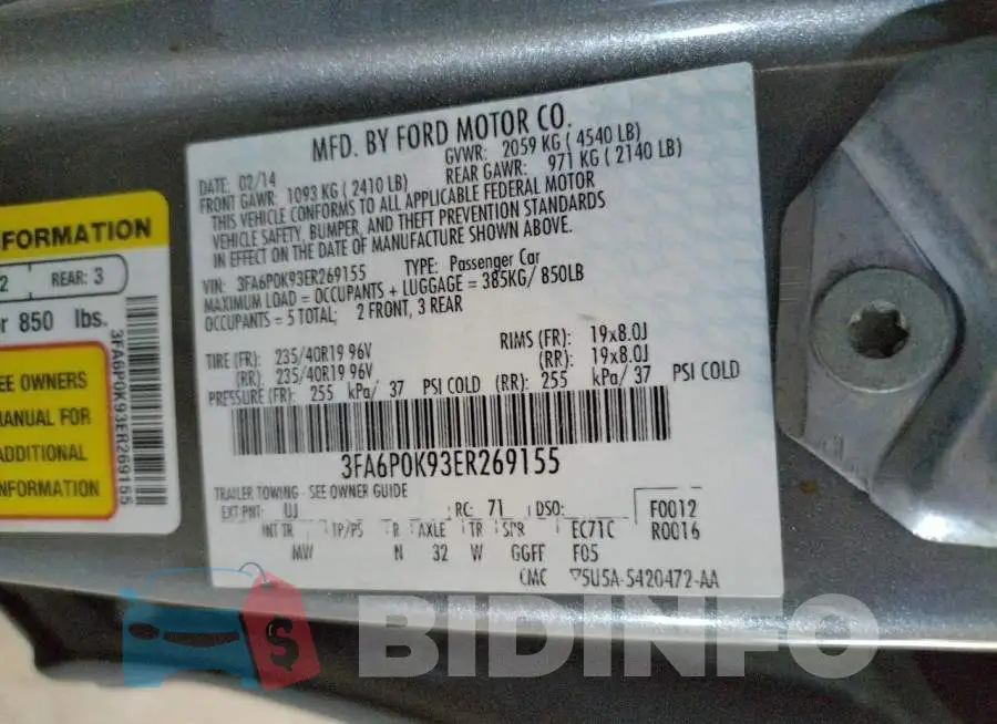 3FA6P0K93ER269155 Photo# 12
